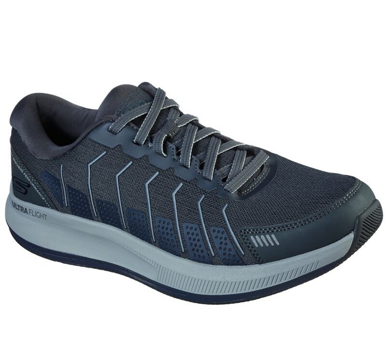 Skechers Herr Grå/Marinblå Sneakers - Gorun Pulse - Alanine - Sverige (LSPAJ-0381)